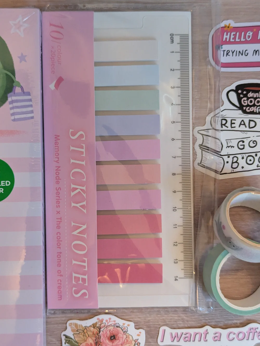 Cute Pastel Sticky Notes & Desk Accessories Set